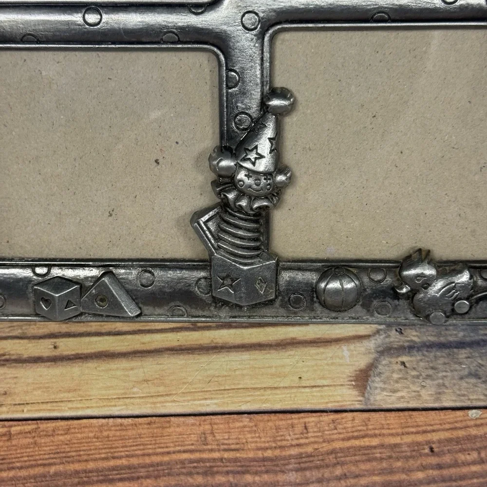 Vintage Gallery Pewter Baby Picture Frame Multi-Photo 5 Opening Unisex Nursery